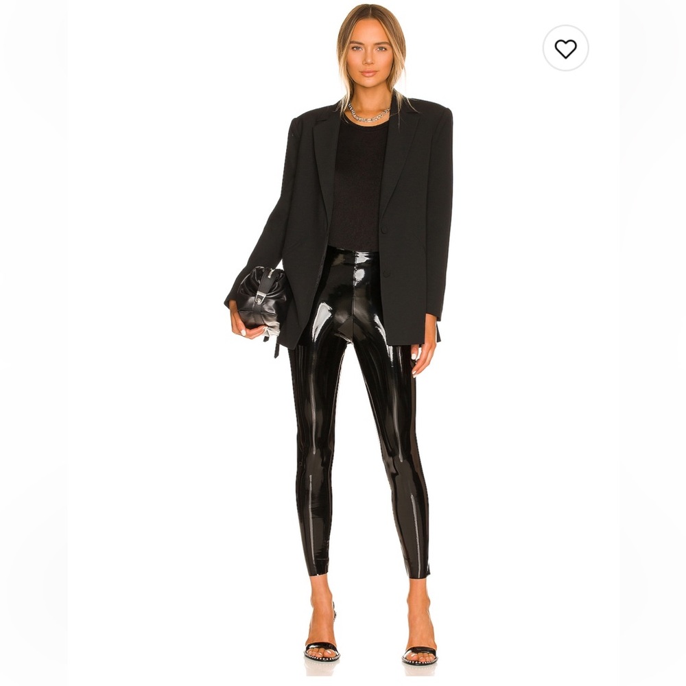 Faux patent leather leggings
